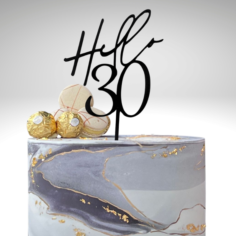 Hello 30 Cake Toppers Mirror Acrylic Hello 30 Birthday Cake Toppers, 30th Birthday Cake Decorations
