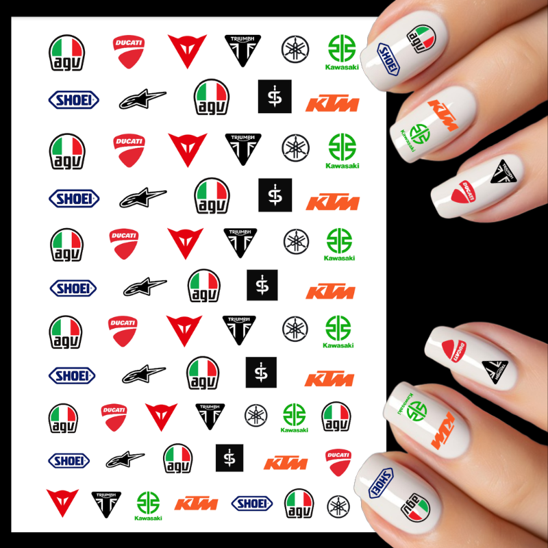 Biker Nail Art Water Decals