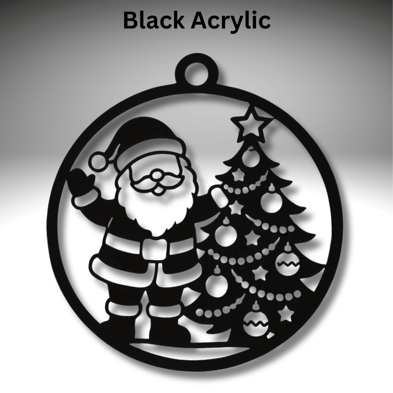 Santa Claus Resin Art Templates Christmas Tree Bauble Wood Cut Outs Father Xmas Suncatcher Craft Blanks - Image 3