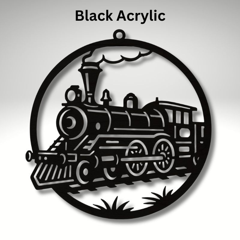 Train Resin Art Templates Christmas Steam Train Wood Cut Outs Festive Xmas Train Suncatcher Craft Blanks - Image 3