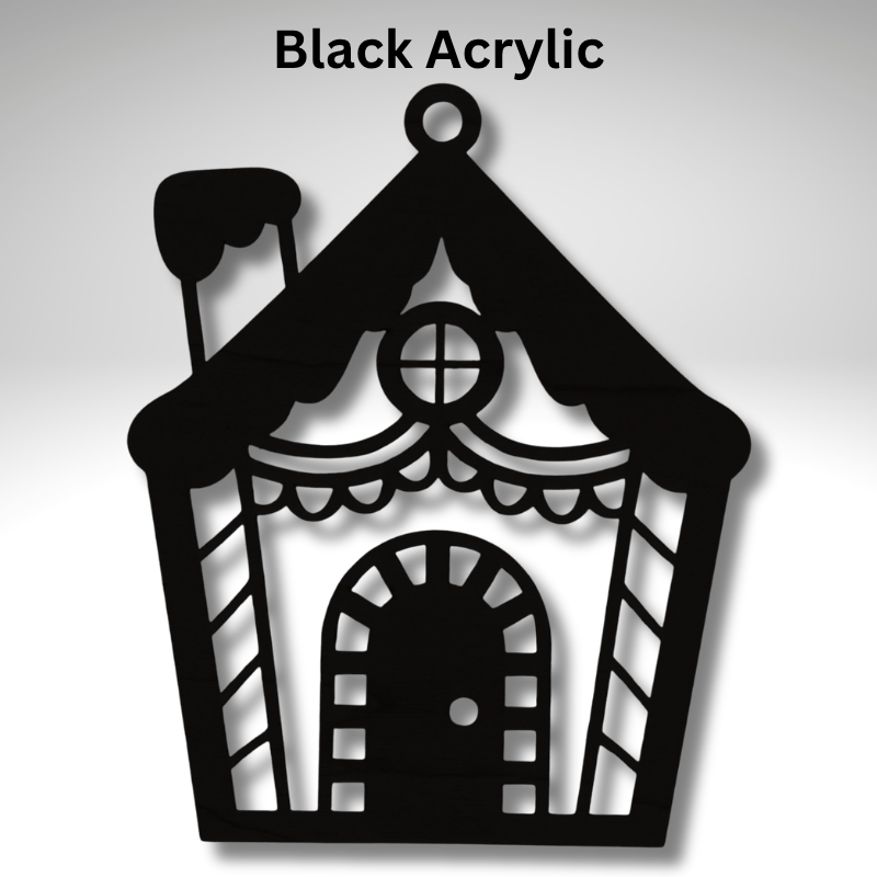Gingerbread House Resin Art Templates Christmas House Wood Cut Outs Festive Xmas Gingerbread House Suncatcher Craft Blanks - Image 3