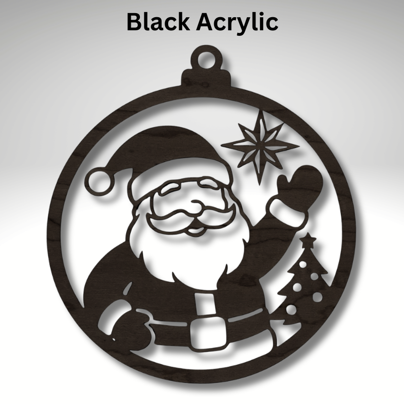 Santa Claus Resin Art Templates Christmas Bauble Wood Cut Outs Father Xmas Suncatcher Craft Blanks - Image 2