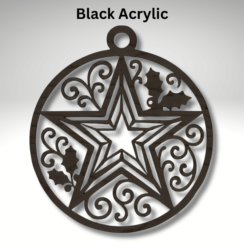 Christmas Star Resin Art Templates Xmas Star Bauble Wood Cut Outs Star Suncatcher Craft Blanks - Image 3
