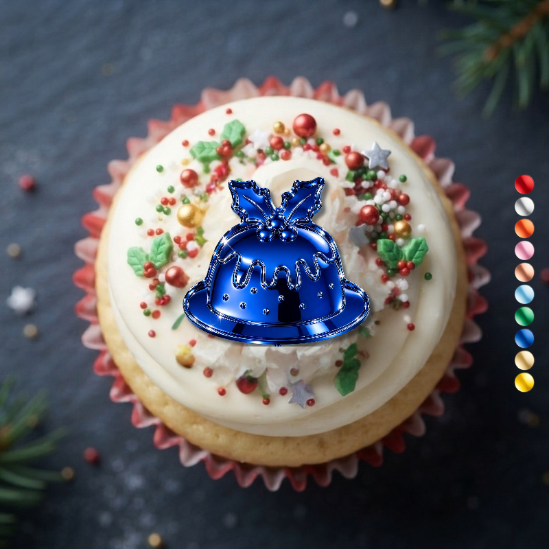 Christmas Pudding Xmas Cupcake Toppers, Festive Xmas Cake Decorations, Christmas Cake Decorations - Image 12