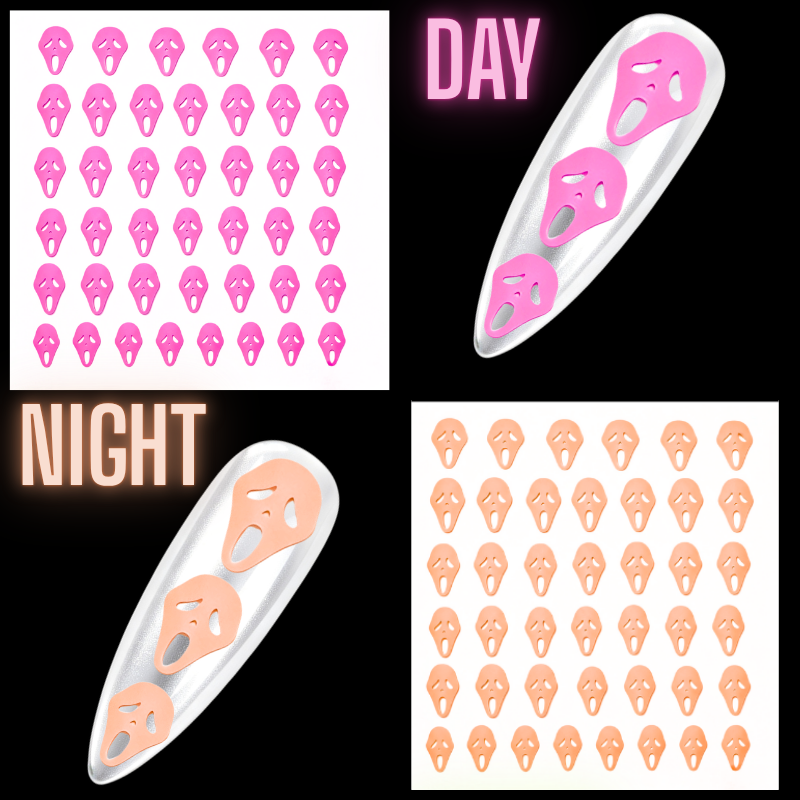 Halloween Glow In The Dark Nail Art Stickers, Scream Mask Ghost Face Nail Art Stickers - Image 8