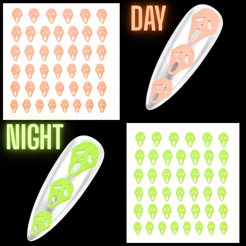 Halloween Glow In The Dark Nail Art Stickers, Scream Mask Ghost Face Nail Art Stickers - Image 7