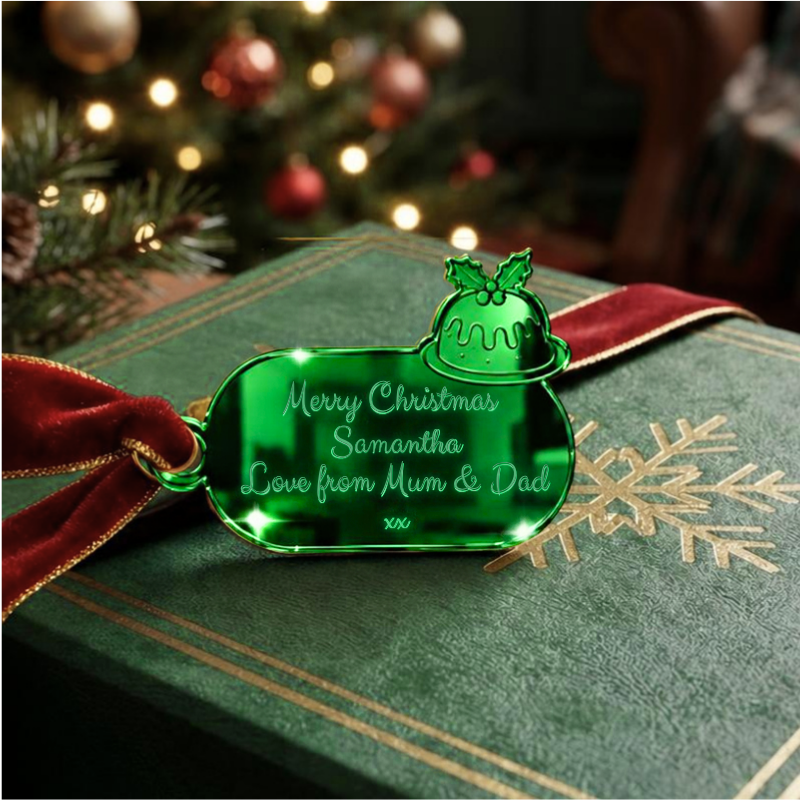 Personalised Xmas Present Gift Tags, Christmas Pudding Present Name Tags, Christmas Gift Name Tags - Image 6