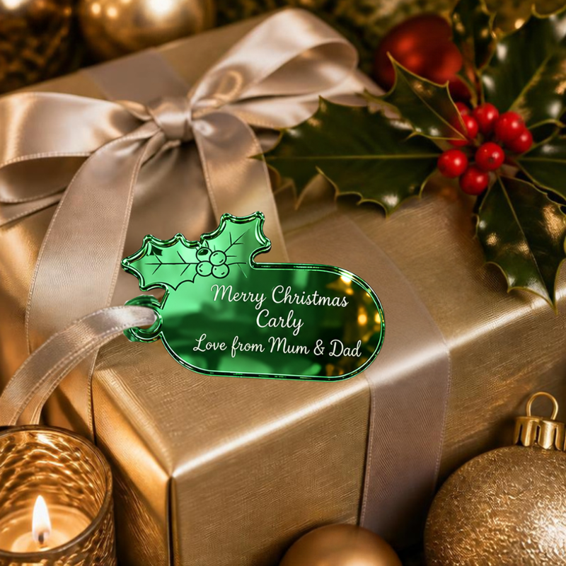 Personalised Xmas Gift Tags, Holly Christmas Present Name Tags, Christmas Gift Name Tags, Festive Xmas Present Gift Tags - Image 6
