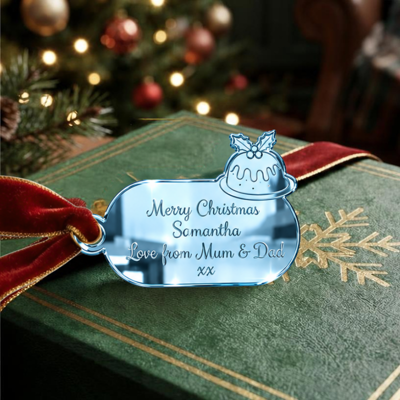 Personalised Xmas Present Gift Tags, Christmas Pudding Present Name Tags, Christmas Gift Name Tags - Image 10