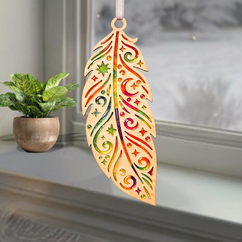 Feather Resin Art Templates Feather Wood Cut Outs Feather Suncatcher Craft Blanks - Image 2