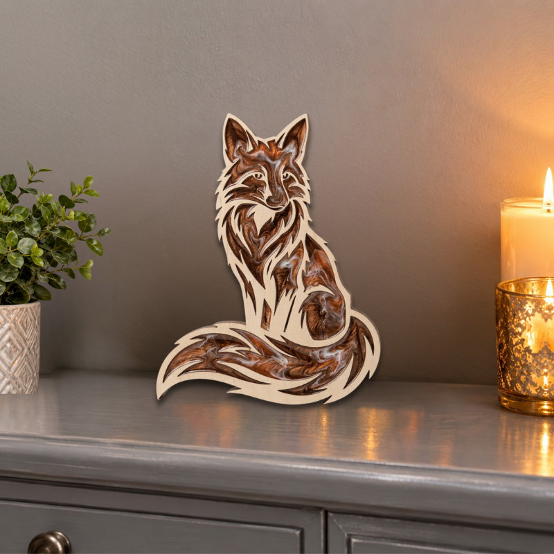 Fox Resin Art Templates Fox Wood Cut Outs Fox Suncatcher Craft Blanks - Image 2