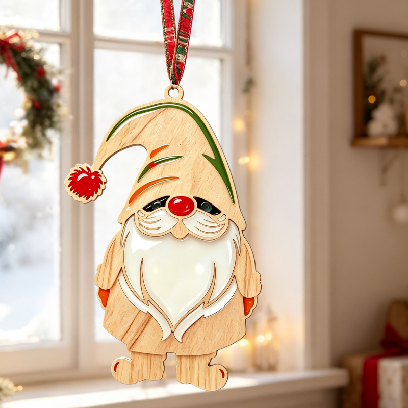 Gnome Resin Art Templates Christmas Gnomes Wood Cut Outs Festive Xmas Gnome Suncatcher Craft Blanks - Image 2