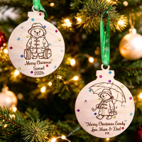 Paddington Bear Wooden Christmas Baubles