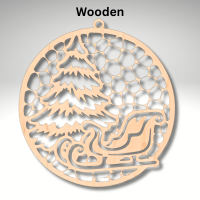 Santa And Sleigh Wooden resin art template
