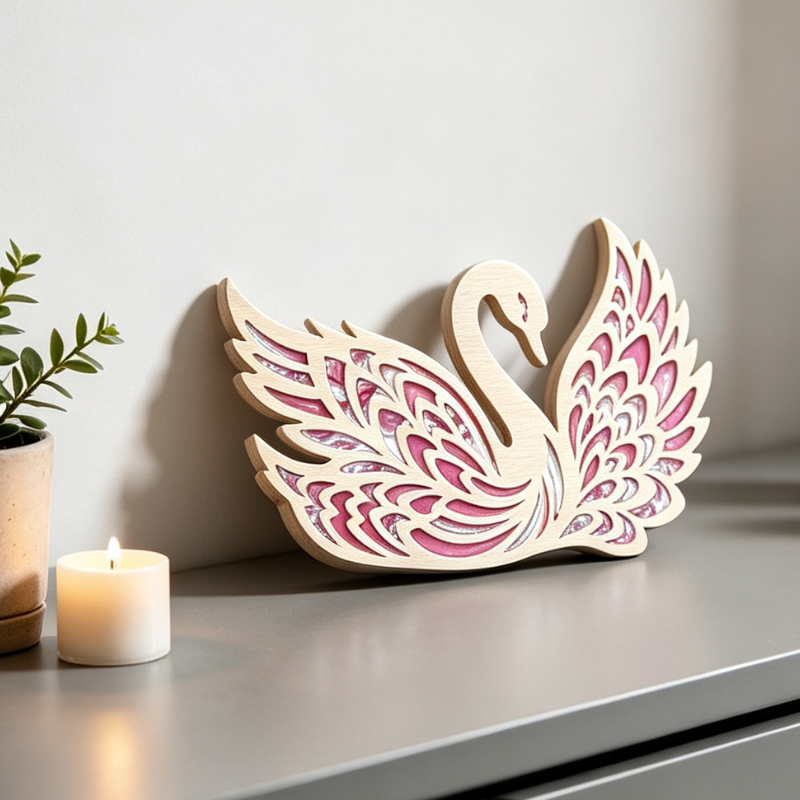 Swan Resin Art Templates Swan Wood Cut Outs Swan Suncatcher Craft Blanks - Image 2