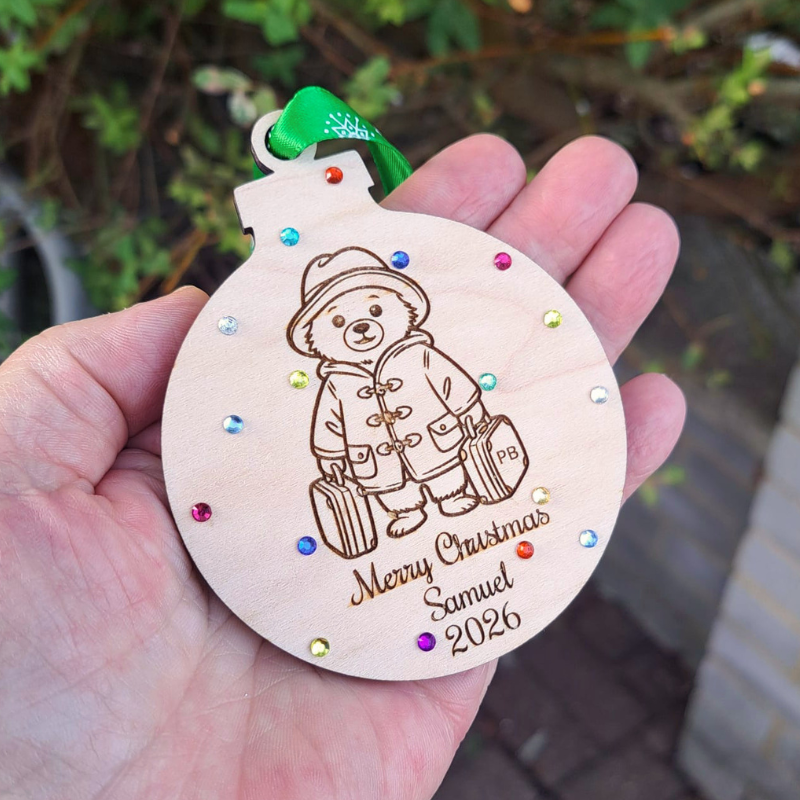 Paddington Bear Xmas Baubles, Personalised Paddington Bear Christmas Tree Decorations - Image 3