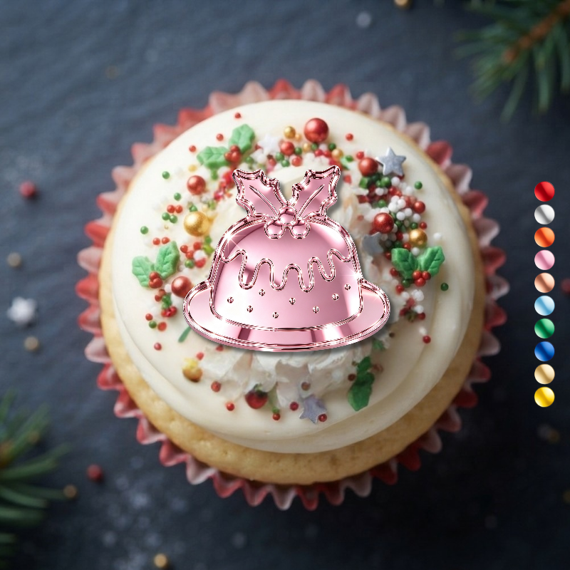 Christmas Pudding Xmas Cupcake Toppers, Festive Xmas Cake Decorations, Christmas Cake Decorations - Image 7