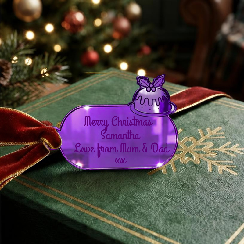Personalised Xmas Present Gift Tags, Christmas Pudding Present Name Tags, Christmas Gift Name Tags - Image 11