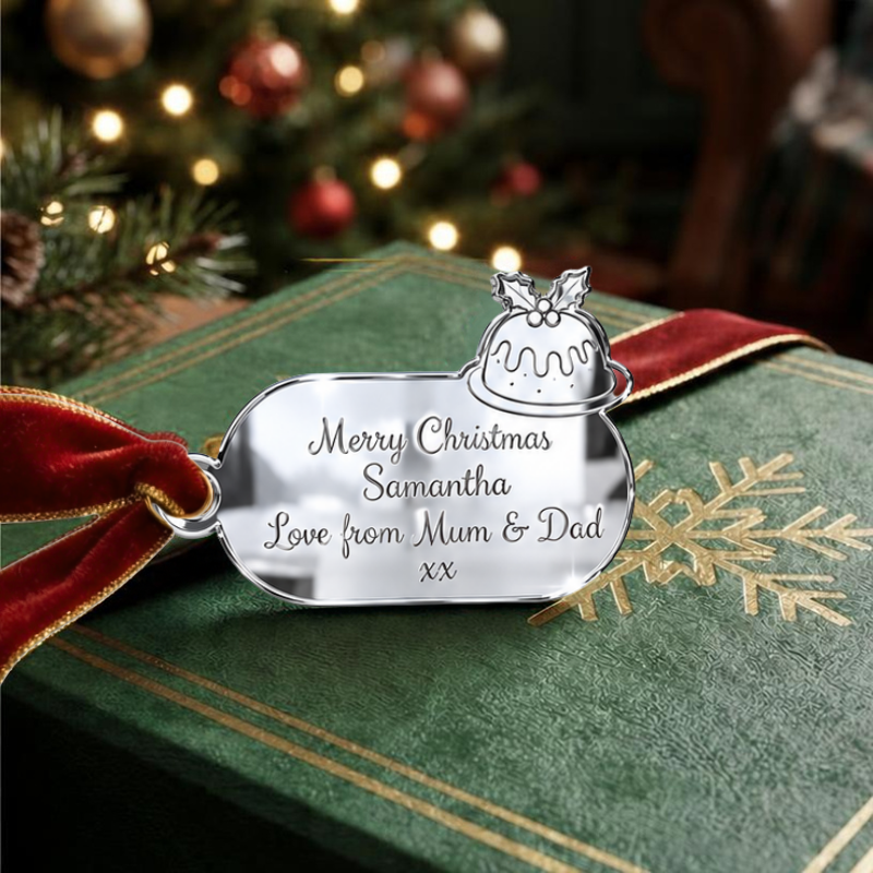 Personalised Xmas Present Gift Tags, Christmas Pudding Present Name Tags, Christmas Gift Name Tags - Image 9