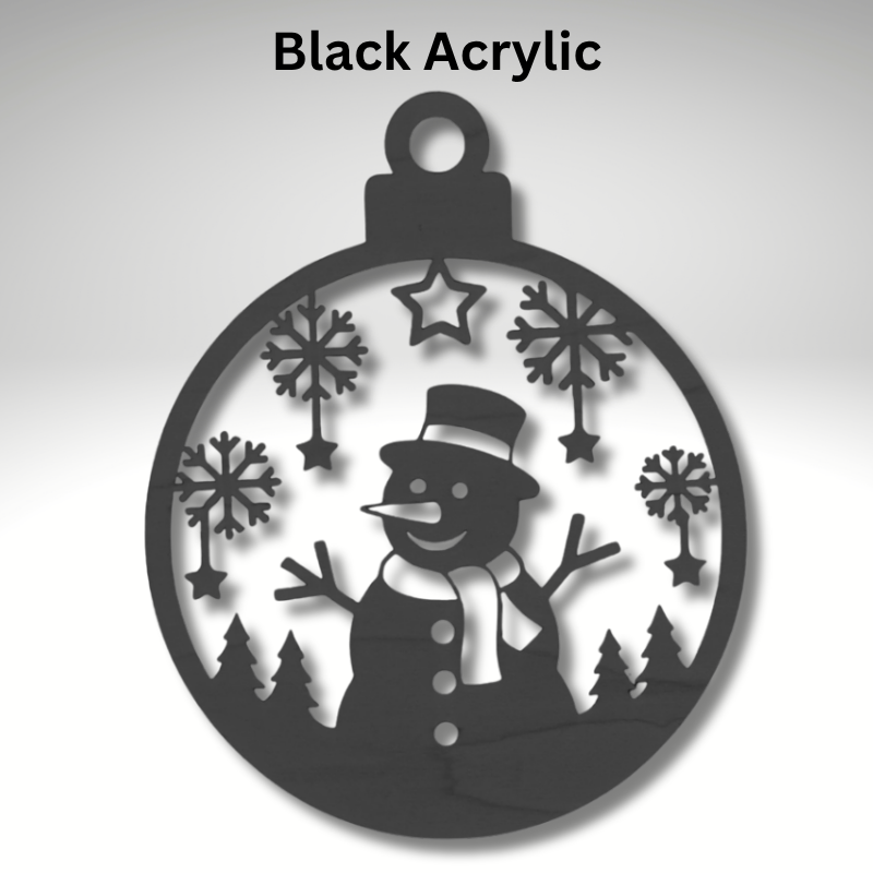 Xmas Snowman Resin Art Templates Christmas Bauble Wood Cut Outs Xmas Snowman Suncatcher Craft Blanks - Image 3