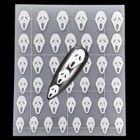 White Vinyl Scream Mask Stickers