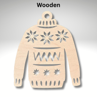 Wooden Christmas Jumper Sweater Bauble Suncatcher
