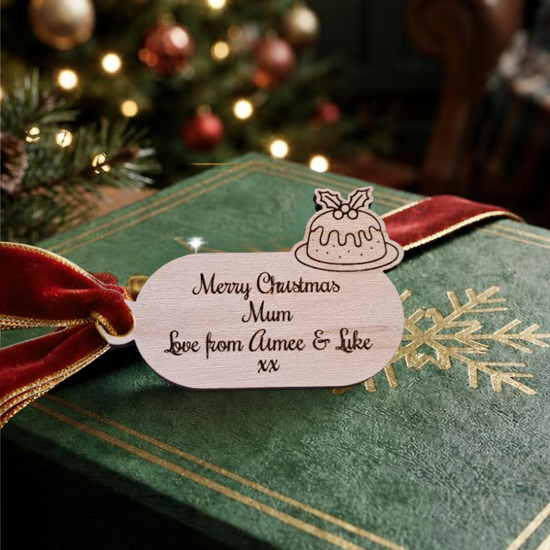 Personalised Xmas Present Gift Tags, Christmas Pudding Present Name Tags, Christmas Gift Name Tags - Image 13