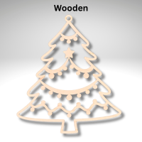 Wooden Christmas Tree Suncatcher