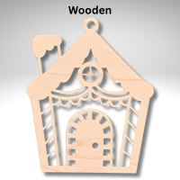 Wooden Gingerbread House Suncatcher