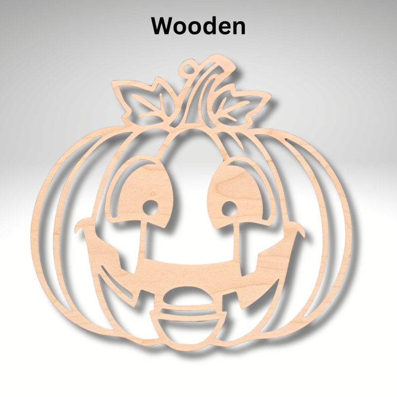 Wooden Halloween Pumpkin Suncatcher