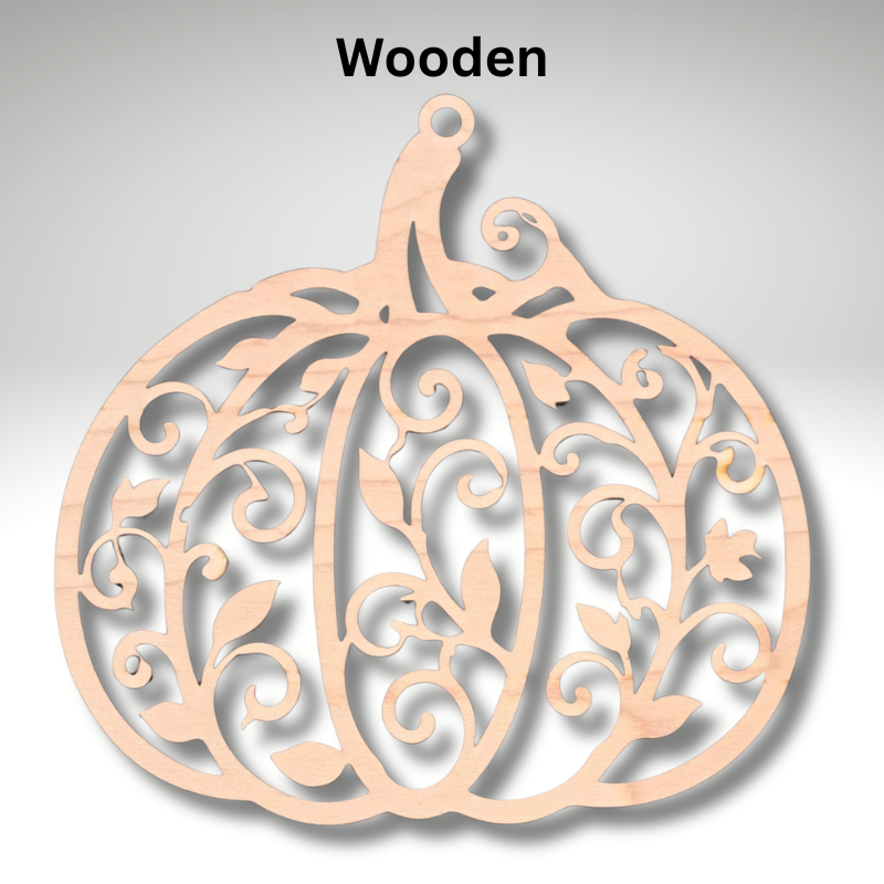 Wooden Halloween Pumpkin Suncatcher