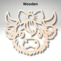Wooden Highland Cow Suncatcher