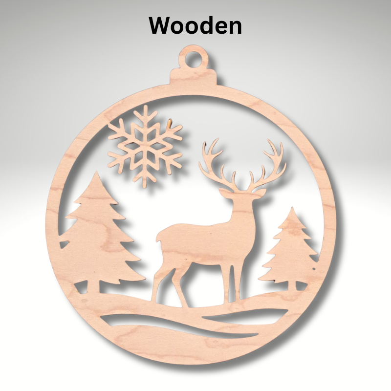 Wooden Reindeer Suncatcher
