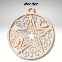 Wooden Star Bauble Suncatcher