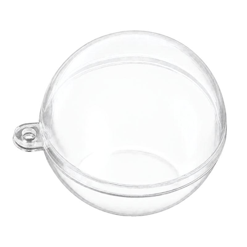 2 Part Baubles 10cm Transparent Fillable Two Part Baubles Xmas Tree Decorations - Image 4