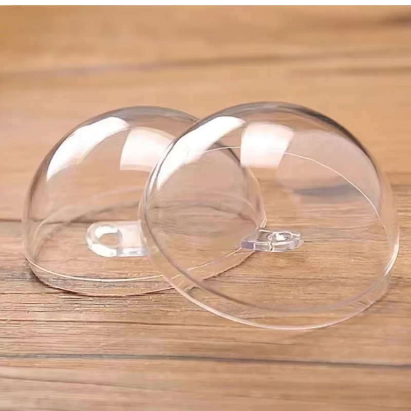 2 Part Baubles 10cm Transparent Fillable Two Part Baubles Xmas Tree Decorations - Image 3