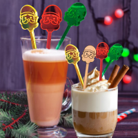 Christmas Santa Head Drink Stirrers