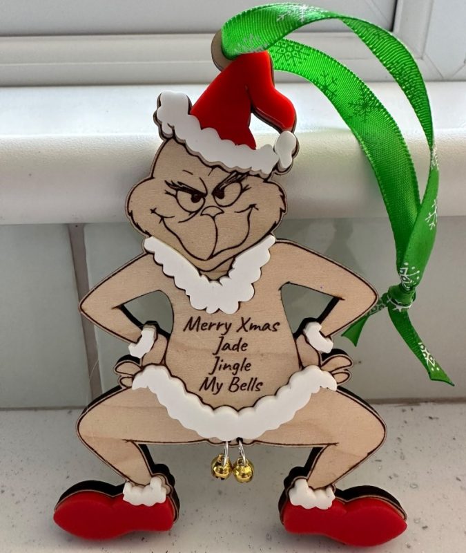 Grinch Personalised Baubles, The Grinch Jingle My Bells Baubles, Personalised Grinch Jingle My Balls Baubles Xmas Decorations - Image 3