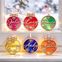Wooden Snowflake Baubles With Acrylic Backing