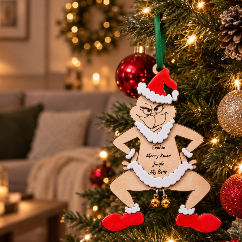 Grinch Personalised Baubles, The Grinch Jingle My Bells Baubles, Personalised Grinch Jingle My Balls Baubles Xmas Decorations - Image 5