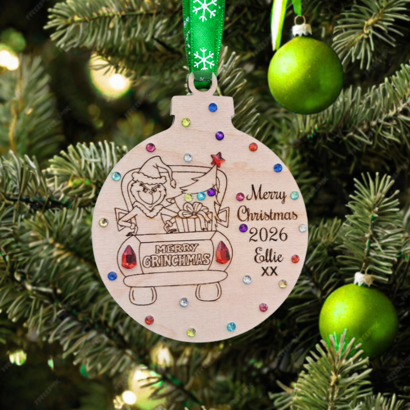 The Grinch Personalised Baubles The Grinch Christmas Baubles The Grinch Xmas Tree Decorations - Image 2