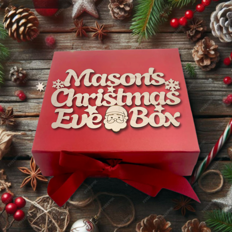 Personalised Christmas Eve Box Toppers, Santa Xmas Eve Box Toppers - Image 3