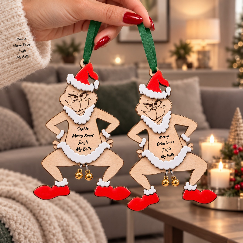 Grinch Personalised Baubles, The Grinch Jingle My Bells Baubles, Personalised Grinch Jingle My Balls Baubles Xmas Decorations - Image 4