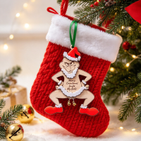 Wooden Grinch Christmas Baubles